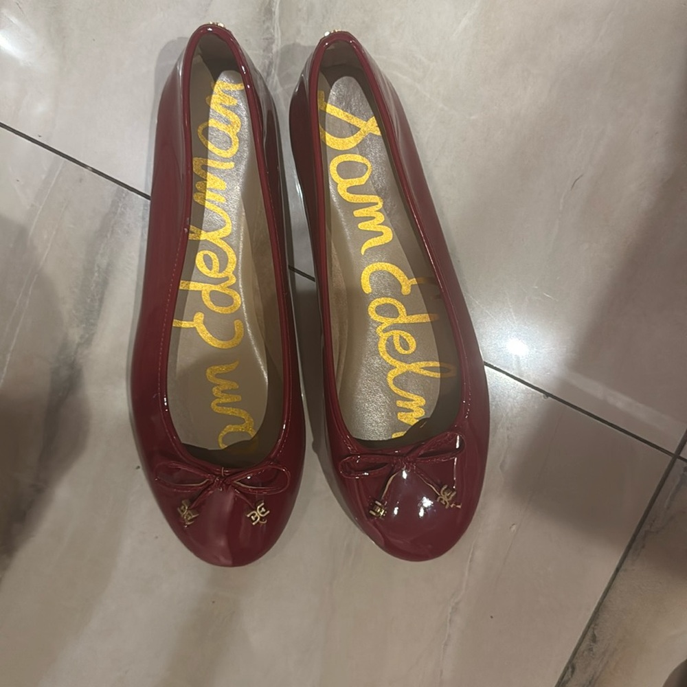 Sam Edelman Red Patent Leather Flats with Bow